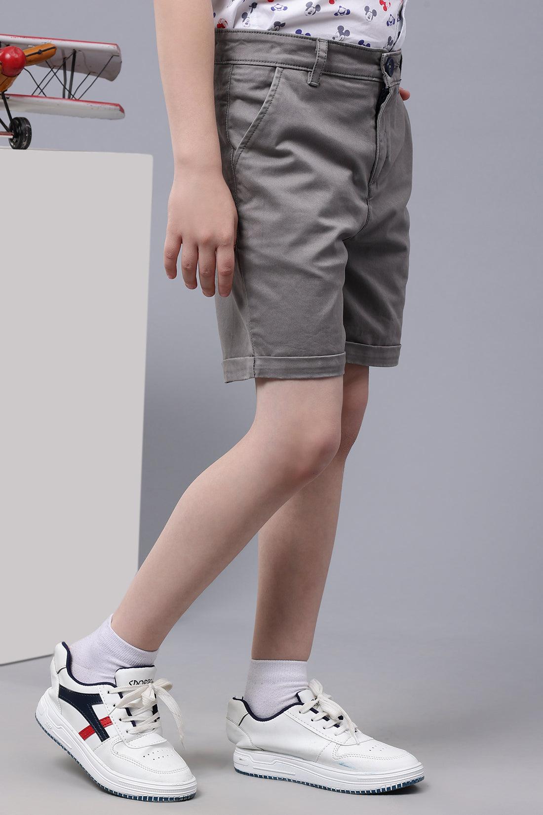 One Friday Kids Boys Grey Cotton Shorts