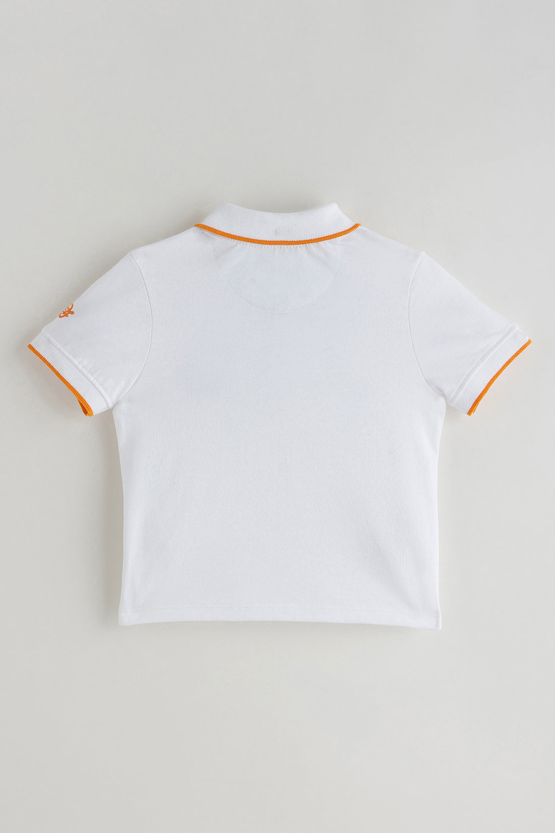 Baby Boys White Polo Neck Cotton T-Shirt