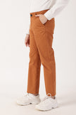 Boys Rust Solid Stretch Cotton Trousers