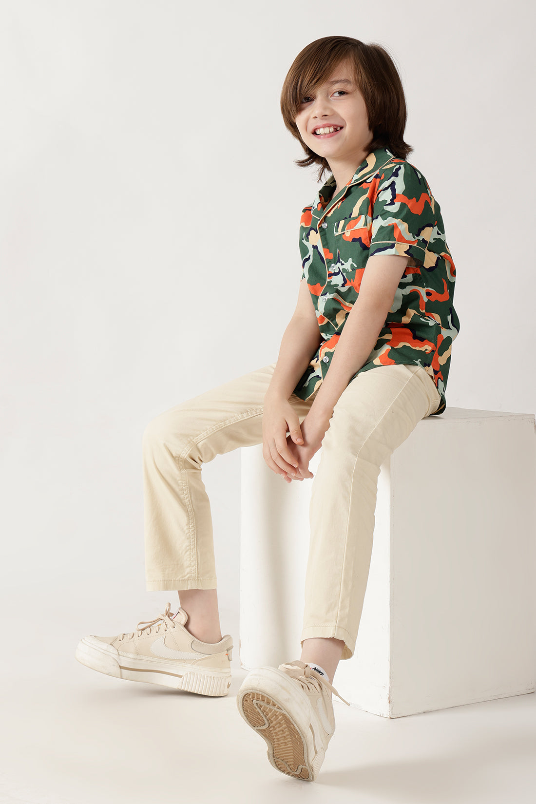 Boys Multi Color Loose Fit Half Sleeve Printed Shirts By One Friday