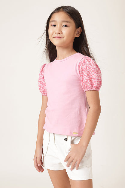 Girls Pink Graphic Cotton Jersey T-Shirt