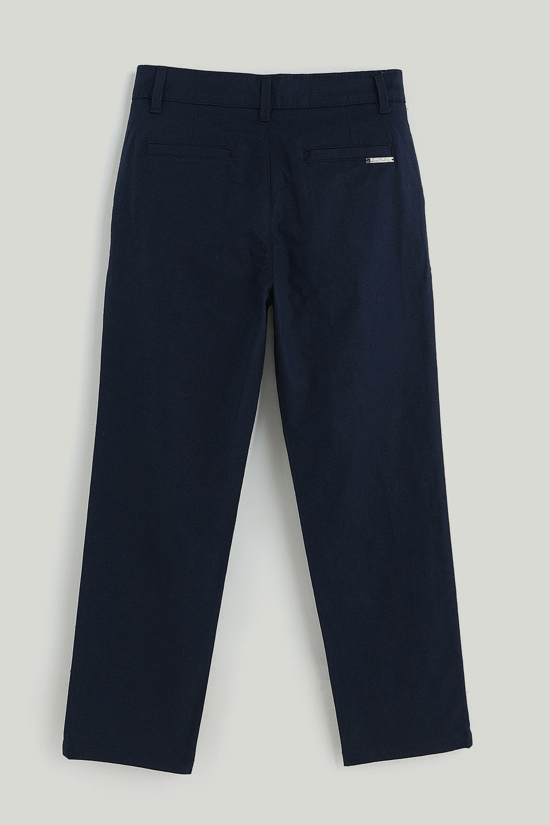 Boys Navy Blue Regular Fit Striped Trouser by One Friday