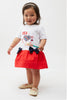 One Friday Baby Girls Red & White Embroidery Dress