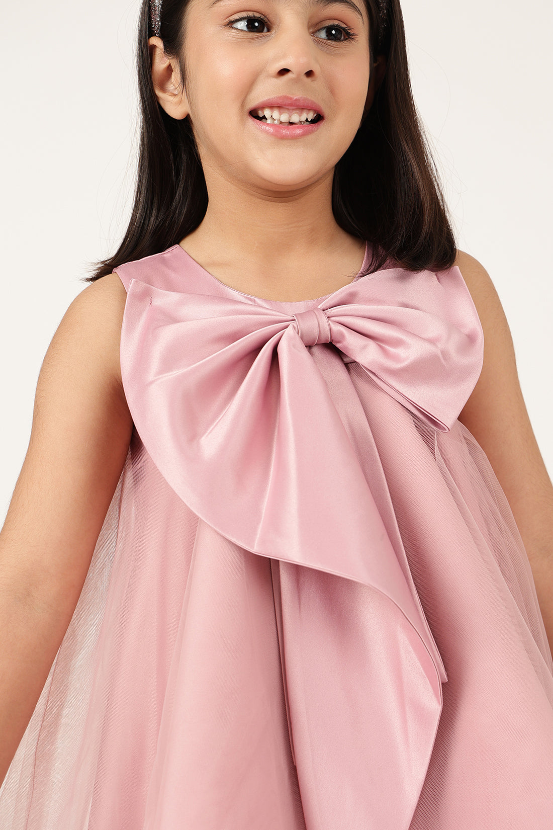 Girls Off Shoulder Sleeveless Zip Dress