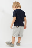 One Friday Baby Boys Navy Blue Texture Printed T-Shirt