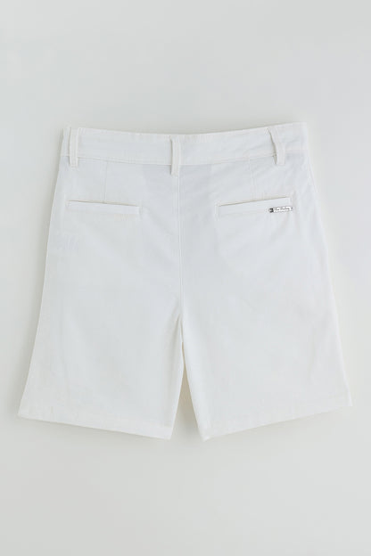 Boys Off White Regular Fit Shorts