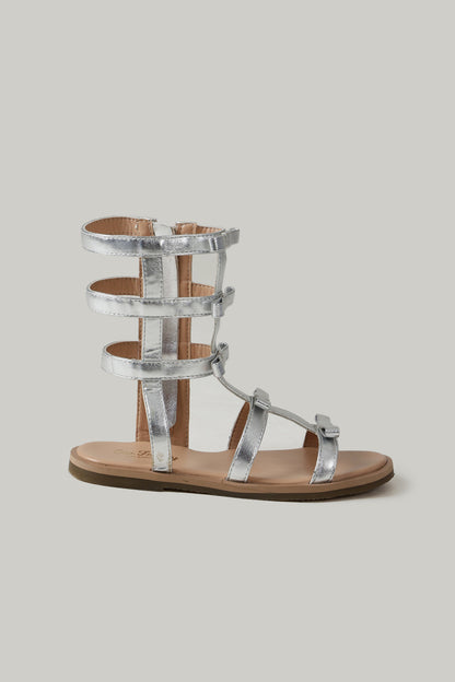 Girls Silver Solid Sandal