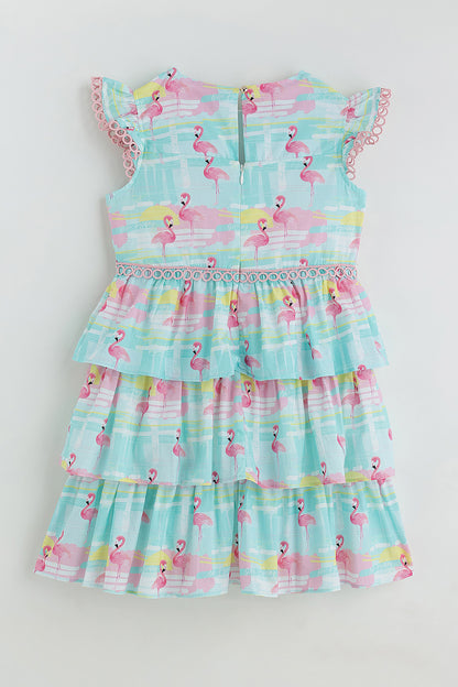 Girls Multicolor Printed Dress
