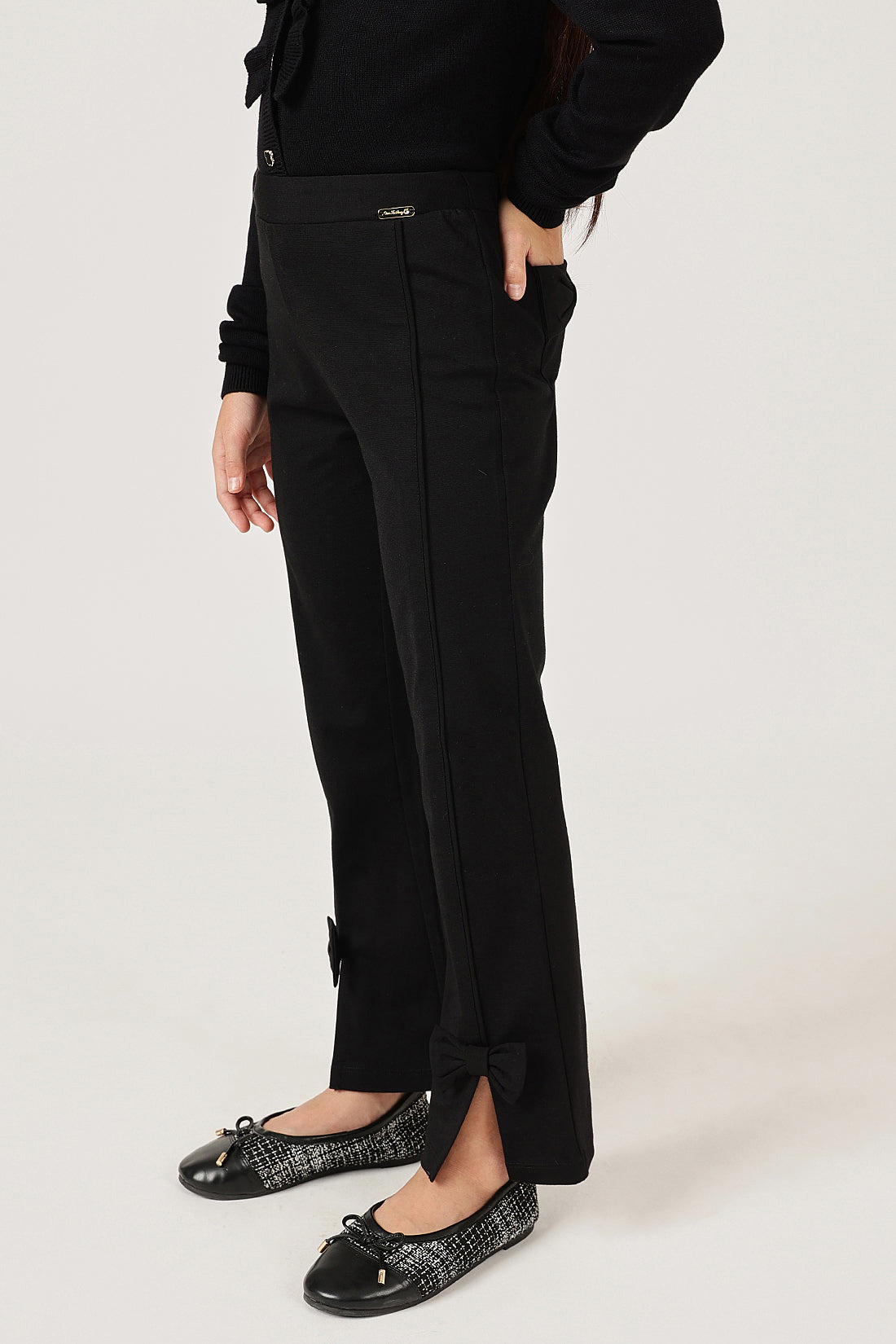 Girls Black Solid Tencel Jegging Regular Fit | One Friday