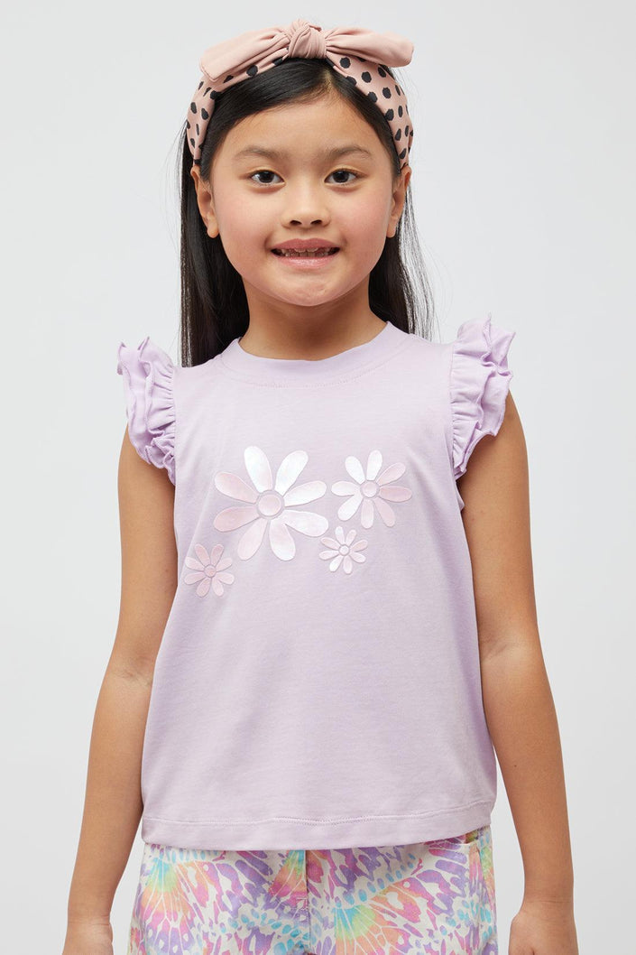 One Friday Lilac Flower Top