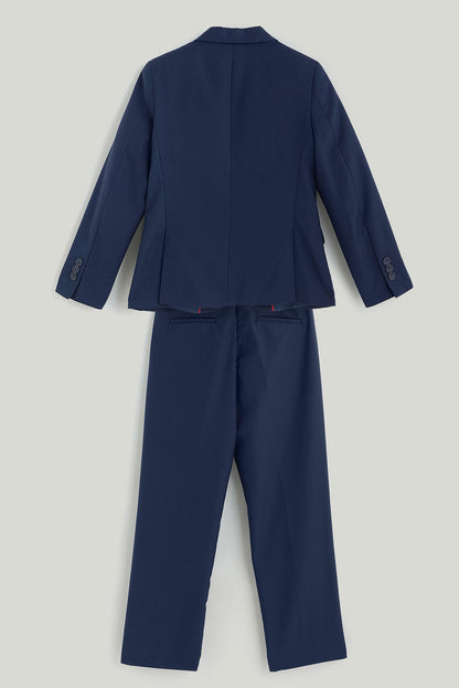 One Friday Boys Navy Blue Solid Suit