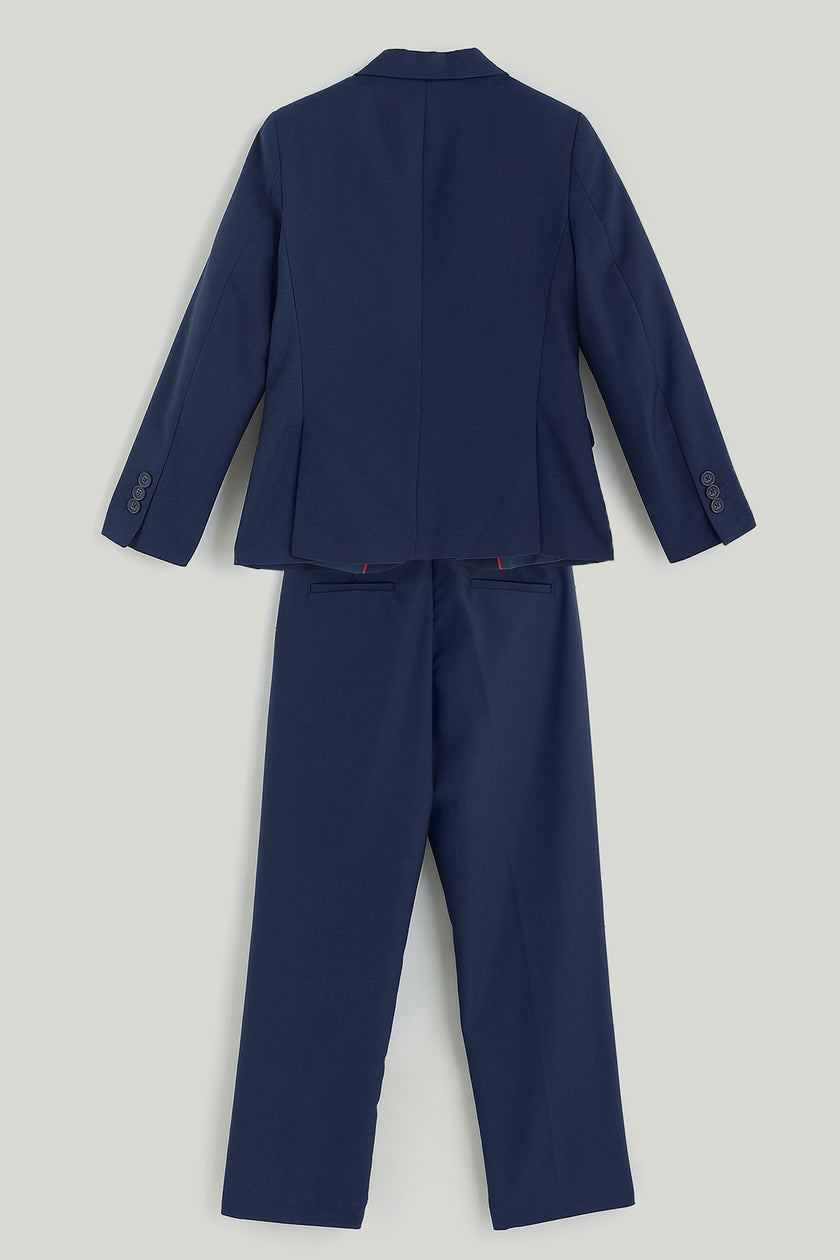 One Friday Boys Navy Blue Solid Suit