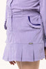 One Friday Varsity Chic Lilac Corduroy Mini Skirt with Pleated Frills - One Friday World