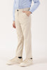 Boys Beige Solid Stretch Woven Trousers