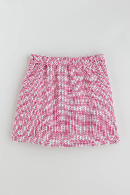 Girls Pink A-Line Fit Yarn Dyed Skirt