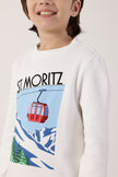 Boys White Sweatshirt – Full Sleeves Cotton Blend Knit | One Friday