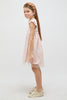 One Friday Kids Girl Peach Sequins Back Zip Knee Length Dress - One Friday World