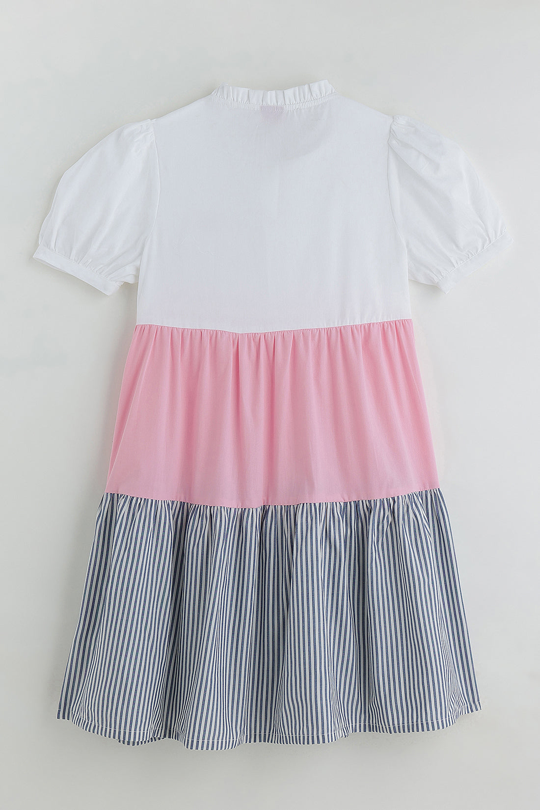 Girls Multi Color Short Sleeve Dress