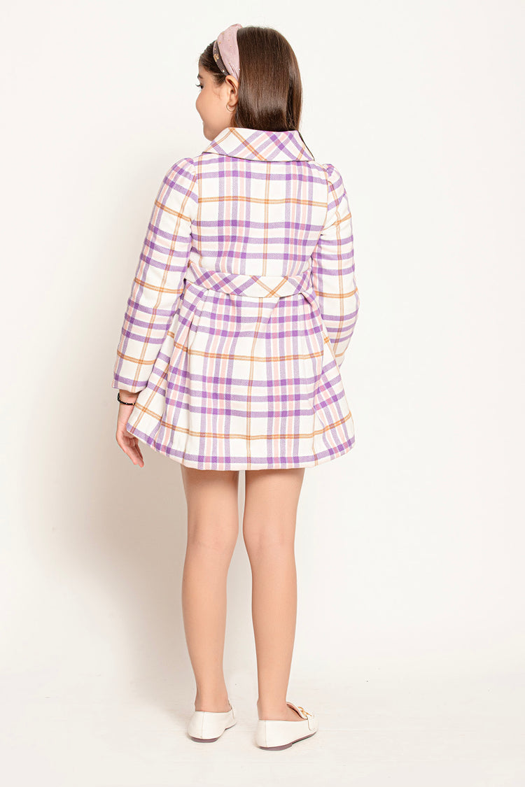 OneFriday Varsity Chic Checkered Dreams Coat for Girls