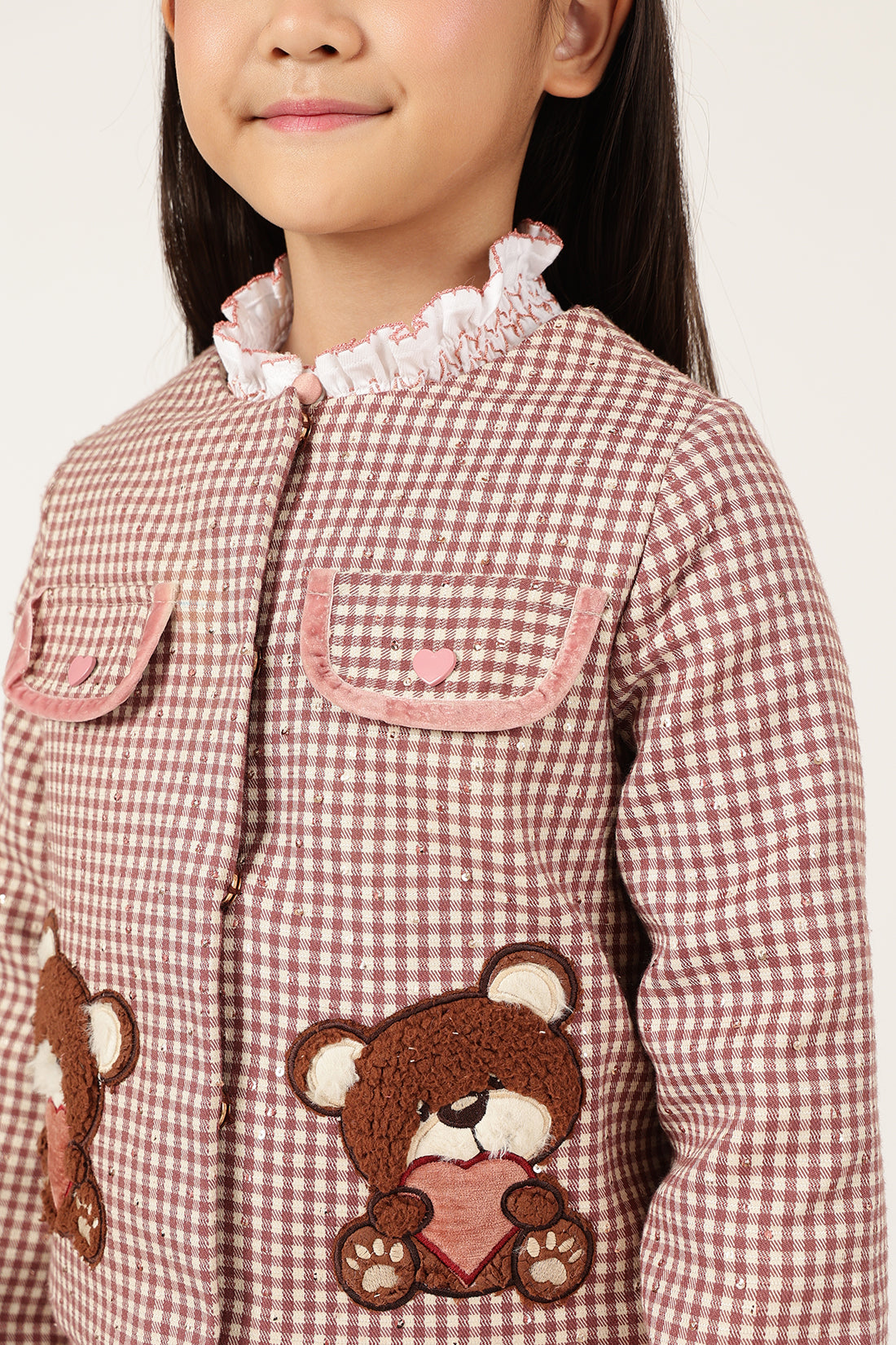 Girls Multicolour Checked Zip Jacket | One Friday