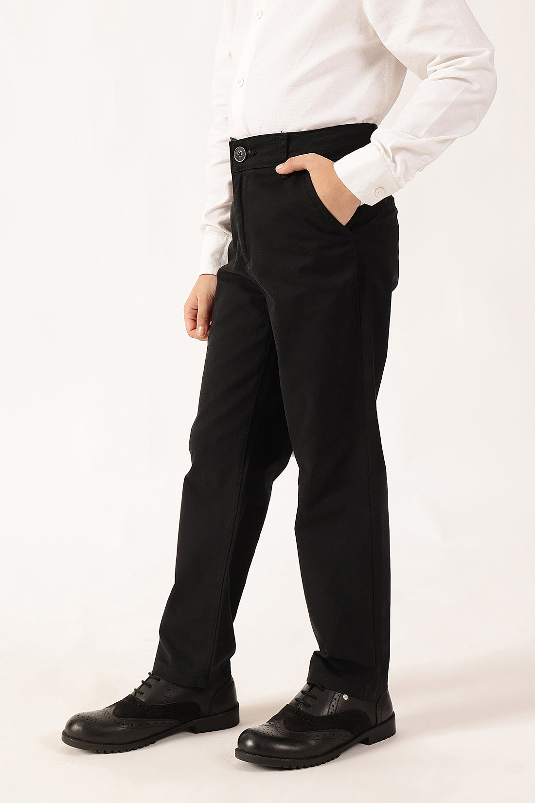 Boys’ Black Straight Fit Trousers One Friday