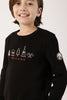 Boys Black Cotton Blend Sweatshirt