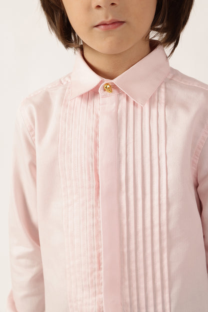 Boys Pink Cotton Full Sleeve Woven Shirt | One Friday
