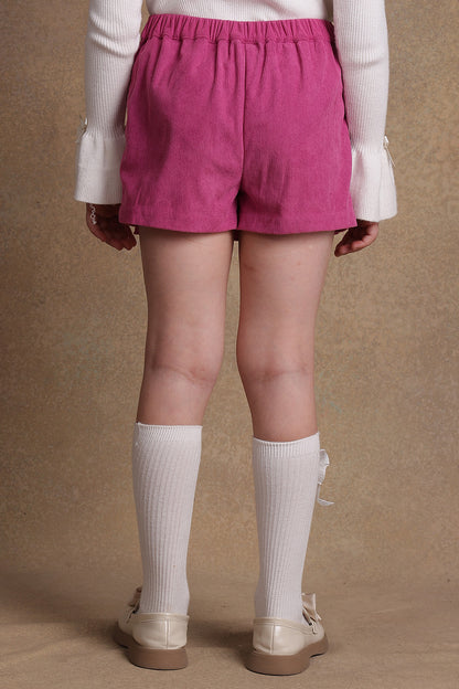 Girls Pink Pleated Skorts