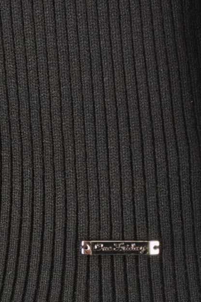 Boys Black Embellished Flat Knit High Neck Jumper