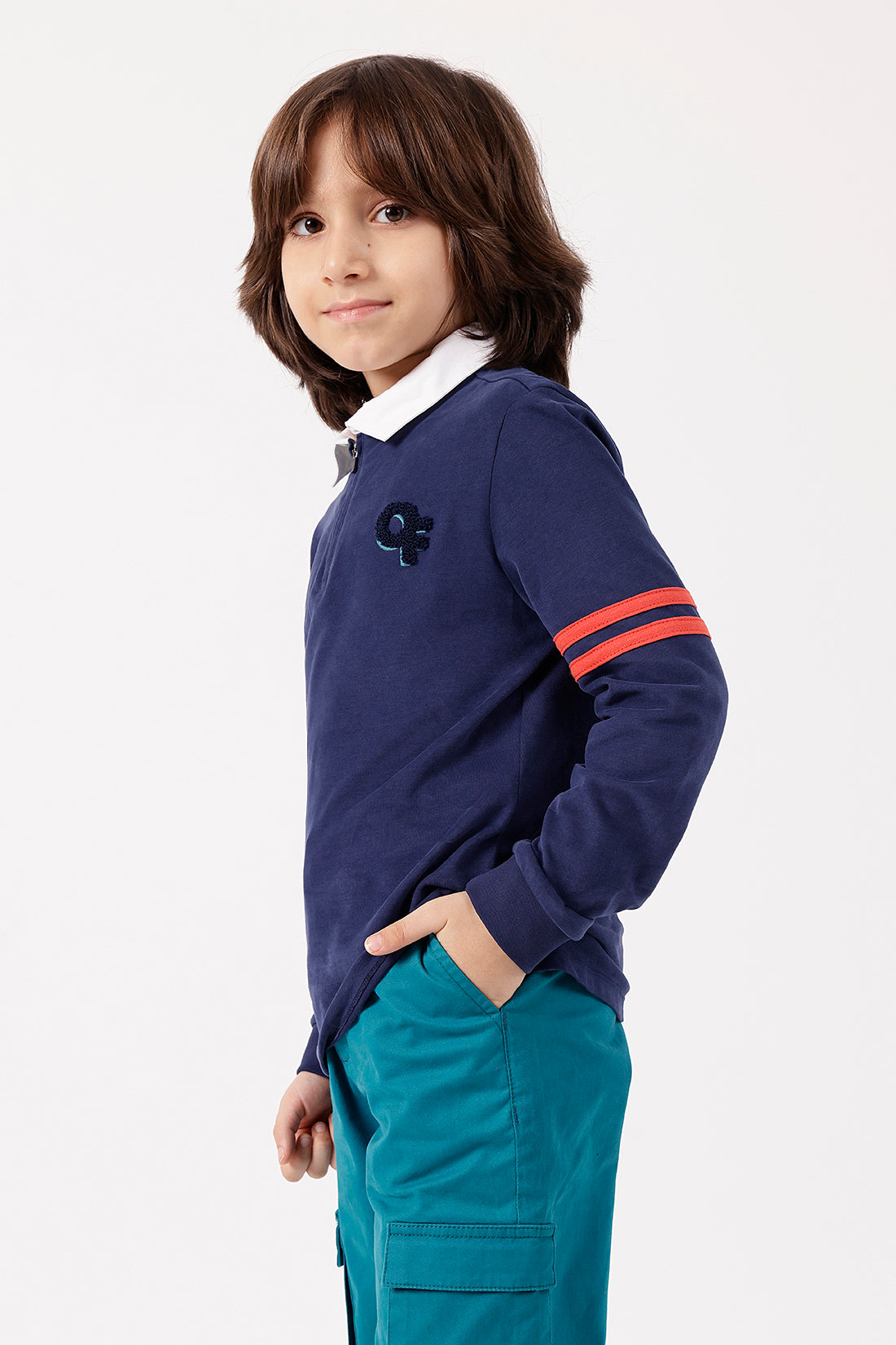 Boys Navy Blue Polo T-Shirt