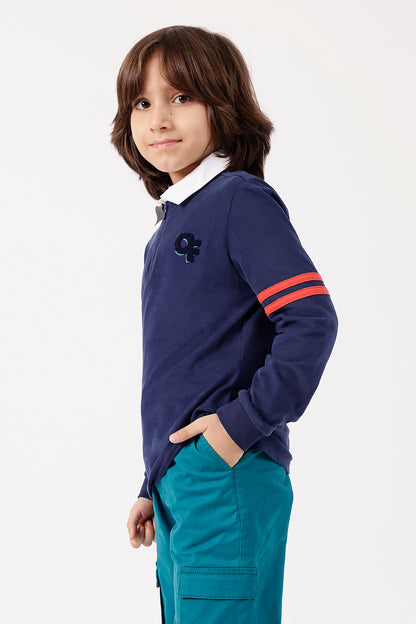 Boys Navy Blue Polo T-Shirt