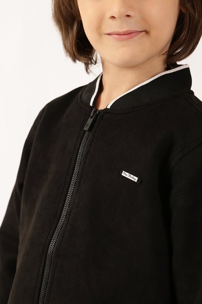 Boys Black Winter Jacket Outerwear with Zip