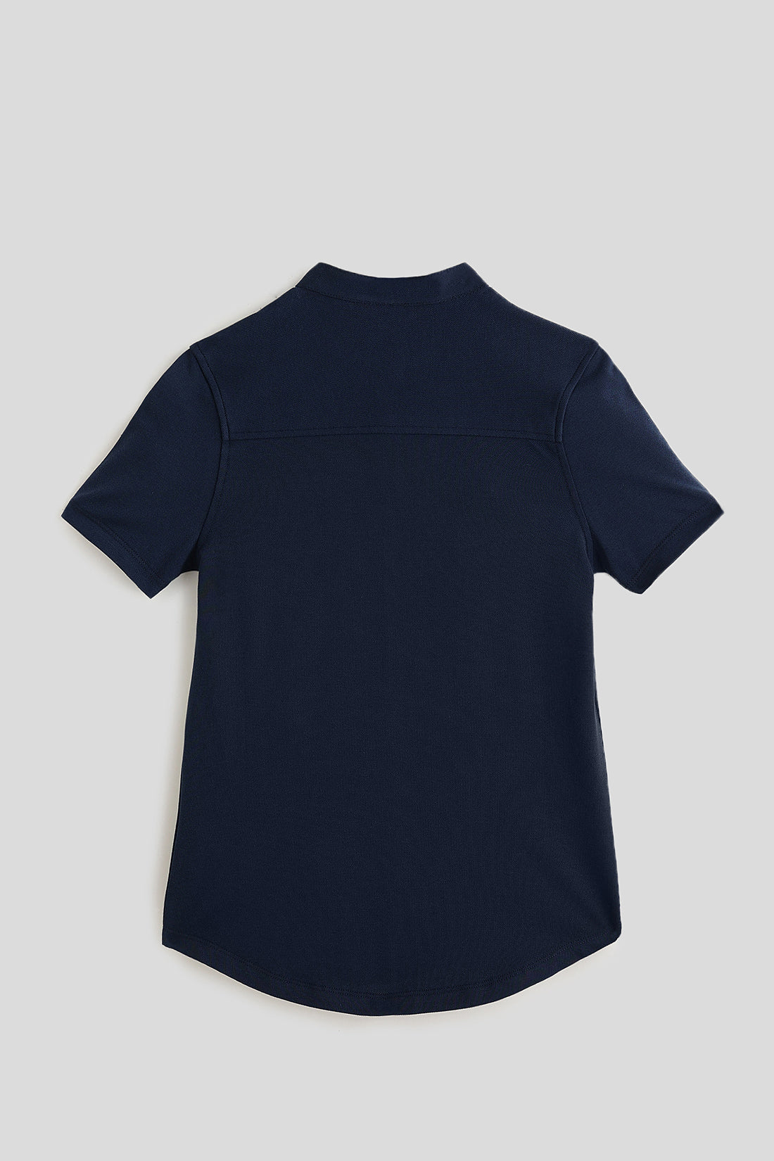 Boys Navy Blue Half Sleeve Solid Shirt by One Friday