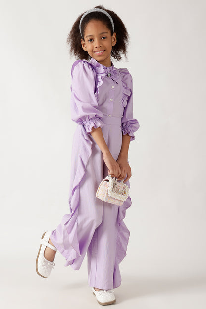 One Friday Girls Lilac Solid Trouser