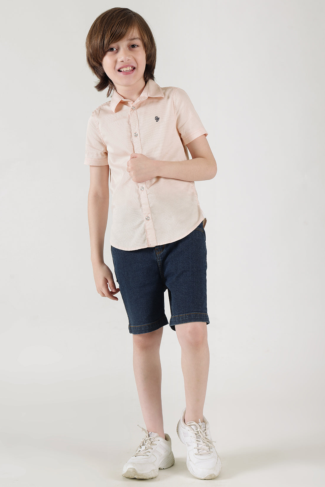 Boys Navy Blue Regular Fit Solid Shorts by One Friday
