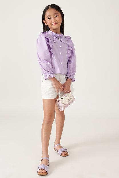 One Friday Girls Lilac Solid Top