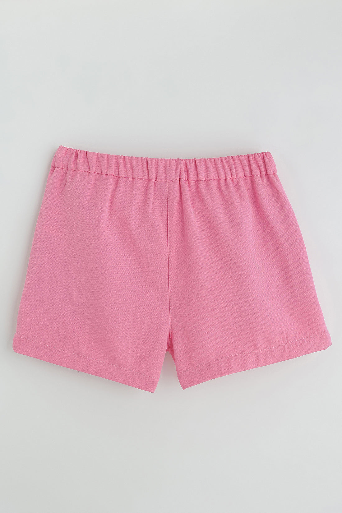 Girls Pink Regular Fit Solid Shorts by One Friday