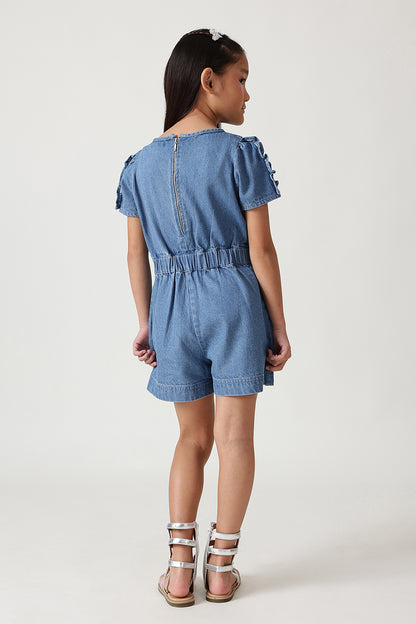 Girls Dark Blue Regular Fit Jumpsuit