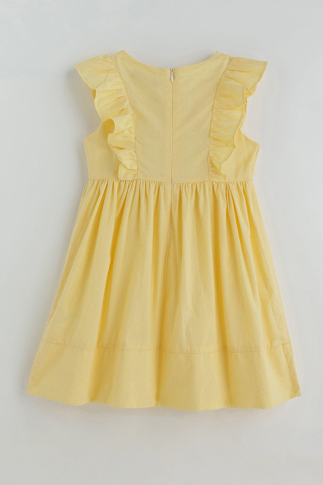 One Friday Girls Yellow Solid Dress