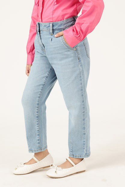 Girls Blue High Stretchable Denim Jeans