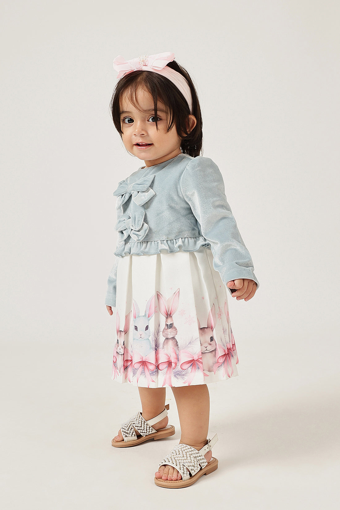 Baby Girls Multicolour Embellished Woven Dress | One Friday
