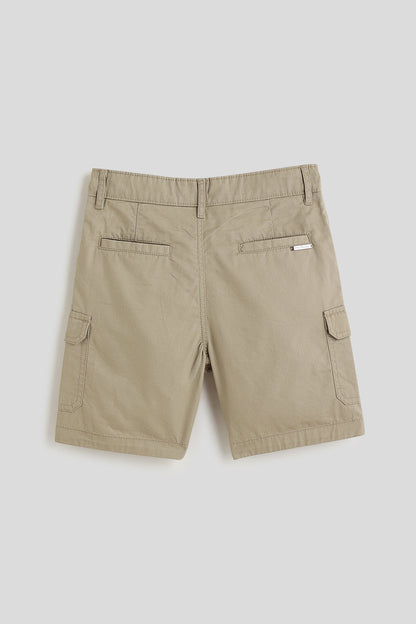 One Friday Boys Khaki Solid Short