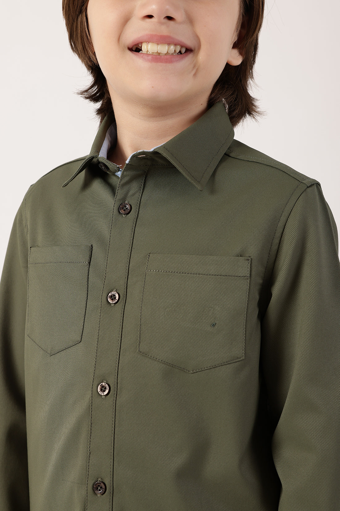 Boys Olive Cotton Knit Overshirt