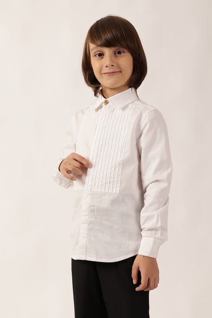 Boys Off White Cotton Blend Shirt – Smart Wear | One Friday