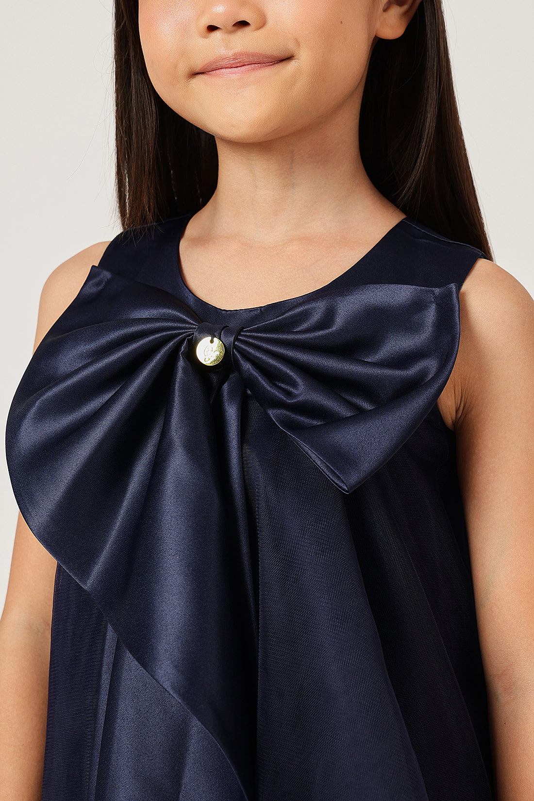 Girls Navy Blue Sleeveless Dress