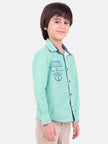 One Friday Kids For Boys Green Anchor Shirt