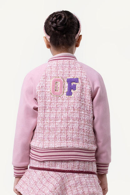 Girls Pink  Boucle Jacket
