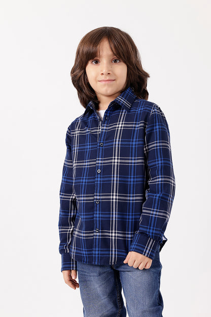 Boys Blue Checked Shirt