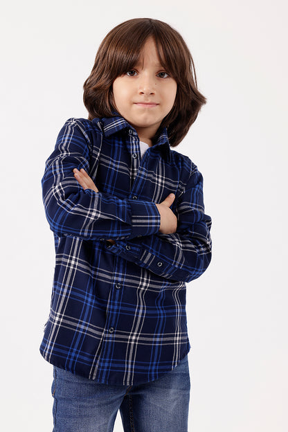 Boys Blue Checked Shirt