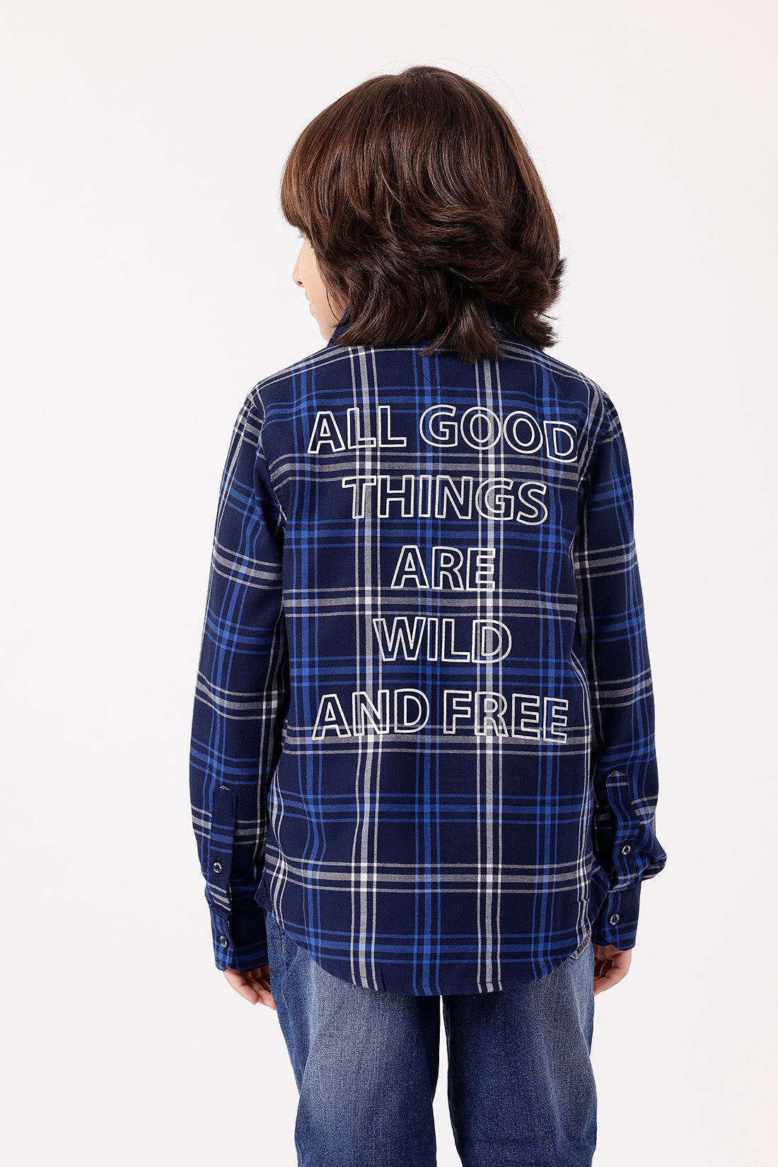 Boys Blue Checked Shirt